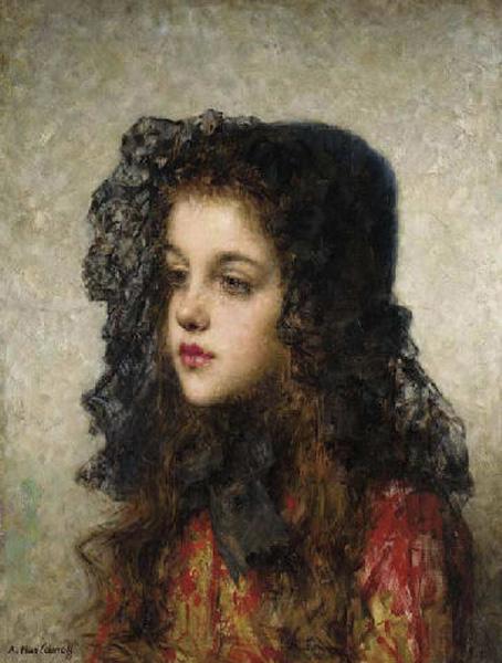 Alexei Harlamov Little Girl with Veil